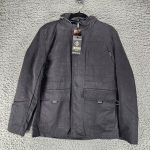 Indigo Star Jacket Mens Small Black Long Sleeve Button Up Military Field *NWT*